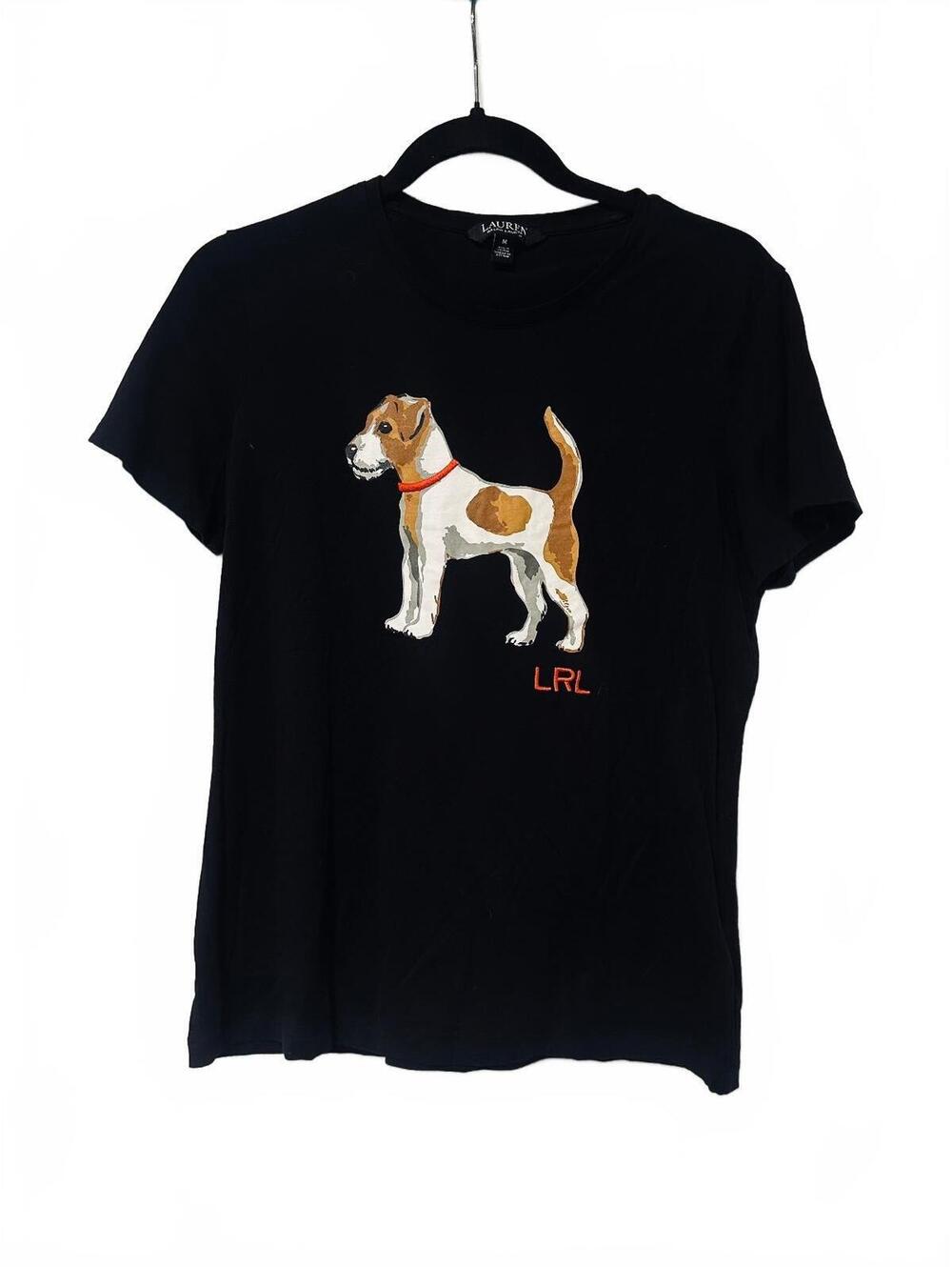 Lauren Ralph Lauren black dog graphic T-shirt